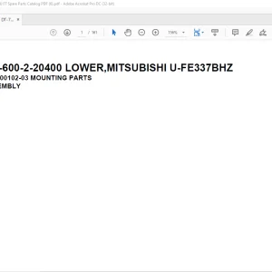 Tadano Crane DT-600-2-20400 LOWER,MITSUBISHI U-FE337BHZ Spare Parts Catalog Manual - PDF DOWNLOAD