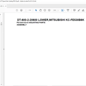 Tadano Crane DT-600-2-20600 LOWER,MITSUBISHI KC-FE538B6K Spare Parts Catalog Manual - PDF DOWNLOAD