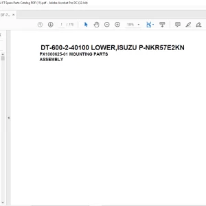 Tadano Crane DT-600-2-40100 LOWER,ISUZU P-NKR57E2KN Spare Parts Catalog Manual - PDF DOWNLOAD