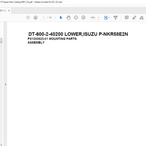 Tadano Crane DT-600-2-40200 LOWER,ISUZU P-NKR58E2N Spare Parts Catalog Manual - PDF DOWNLOAD