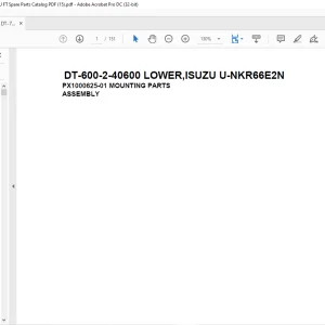Tadano Crane DT-600-2-40600 LOWER,ISUZU U-NKR66E2N Spare Parts Catalog Manual - PDF DOWNLOAD