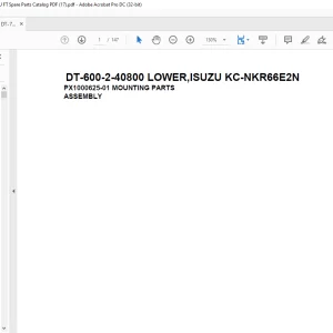 Tadano Crane DT-600-2-40800 LOWER,ISUZU KC-NKR66E2N Spare Parts Catalog Manual - PDF DOWNLOAD