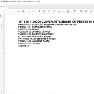 Tadano Crane DT-620-1-20200 LOWER,MITSUBISHI KK-FE53EB6K1 Spare Parts Catalog Manual - PDF DOWNLOAD