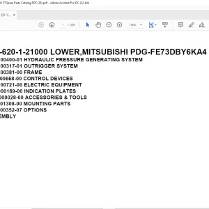 Tadano Crane DT-620-1-21000 LOWER,MITSUBISHI PDG-FE73DBY6KA4 Spare Parts Catalog Manual - PDF DOWNLOAD