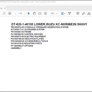 Tadano Crane DT-620-1-40100 LOWER,ISUZU KC-NKR66E2N 5HXHY Spare Parts catalog Manual - PDF DOWNLOAD