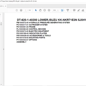 Tadano Crane DT-620-1-40200 LOWER,ISUZU KK-NKR71E3N 5JXHY Spare Parts catalog Manual - PDF DOWNLOAD