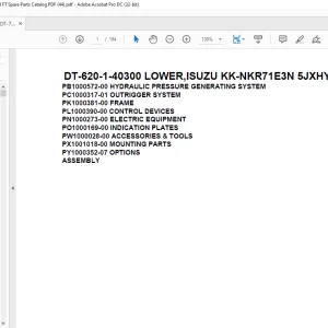 Tadano Crane DT-620-1-40300 LOWER,ISUZU KK-NKR71E3N 5JXHY Spare Parts catalog Manual - PDF DOWNLOAD