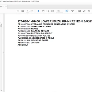 Tadano Crane DT-620-1-40400 LOWER,ISUZU KR-NKR81E3N 5JXHY Spare Parts catalog Manual - PDF DOWNLOAD