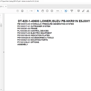Tadano Crane DT-620-1-40600 LOWER,ISUZU PB-NKR81N E5JXHY Spare Parts catalog Manual - PDF DOWNLOAD