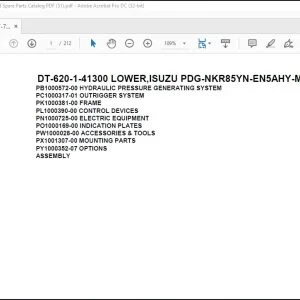 Tadano Crane DT-620-1-41300 LOWER,ISUZU PDG-NKR85YN-EN5AHY-M Spare Parts Catalog Manual - PDF DOWNLOAD