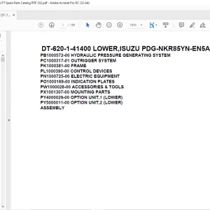 Tadano Crane DT-620-1-41400 LOWER,ISUZU PDG-NKR85YN-EN5AHY-M Spare Parts Catalog Manual - PDF DOWNLOAD
