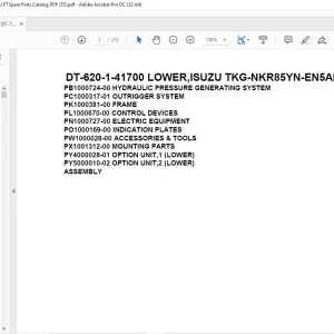 Tadano Crane DT-620-1-41700 LOWER,ISUZU TKG-NKR85YN-EN5AHY Spare Parts Catalog Manual - PDF DOWNLOAD