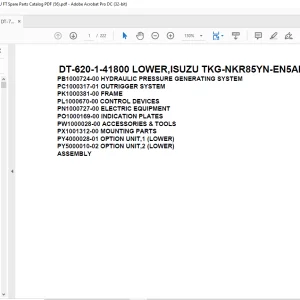 Tadano Crane DT-620-1-41800 LOWER,ISUZU TKG-NKR85YN-EN5AHY Spare Parts Catalog Manual - PDF DOWNLOAD