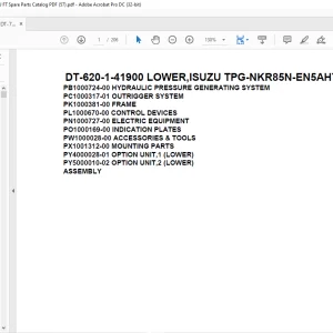 Tadano Crane DT-620-1-41900 LOWER,ISUZU TPG-NKR85N-EN5AHY Spare Parts Catalog Manual - PDF DOWNLOAD