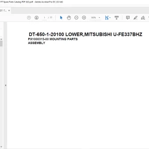 Tadano Crane DT-650-1-20100 LOWER,MITSUBISHI U-FE337BHZ Spare Parts Catalog Manual - PDF DOWNLOAD