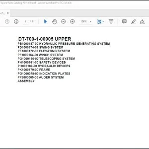 Tadano Crane DT-700-1-00005 UPPER Spare Parts Catalog Manual - PDF DOWNLOAD