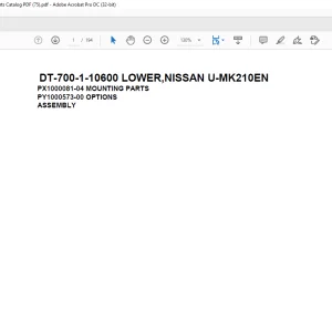 Tadano Crane DT-700-1-10600 LOWER,NISSAN U-MK210EN Spare Parts Catalog Manual - PDF DOWNLOAD