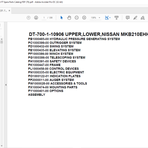 Tadano Crane DT-700-1-10906 UPPER LOWER NISSAN MKB210EHHB Spare parts ...