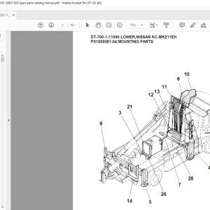 Tadano Crane DT-700-1-11000 LOWER,NISSAN KC-MK211EH Spare parts catalog manual - PDF DOWNLOAD