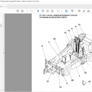 Tadano Crane DT-700-1-20100 LOWER,MITSUBISHI P-FK415F Spare parts catalog manual - PDF DOWNLOAD