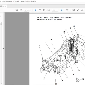 Tadano Crane DT-700-1-20200 LOWER,MITSUBISHI P-FK416F Spare parts catalog manual - PDF DOWNLOAD