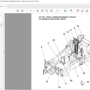 Tadano Crane DT-700-1-20400 LOWER,MITSUBISHI P-FK415F Spare parts catalog manual - PDF DOWNLOAD