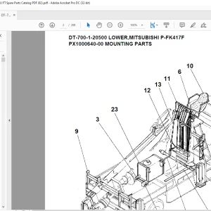 Tadano Crane DT-700-1-20500 LOWER,MITSUBISHI P-FK417F Spare parts catalog manual - PDF DOWNLOAD