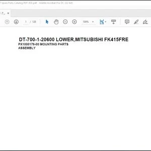 Tadano Crane DT-700-1-20600 LOWER,MITSUBISHI FK415FRE Spare Parts Catalog Manual - PDF DOWNLOAD