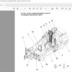 Tadano Crane DT-700-1-20700 LOWER,MITSUBISHI P-FK417F Spare parts catalog manual - PDF DOWNLOAD