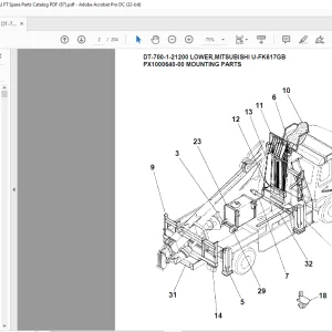 Tadano Crane DT-700-1-21200 LOWER,MITSUBISHI U-FK617GB Spare parts catalog manual - PDF DOWNLOAD
