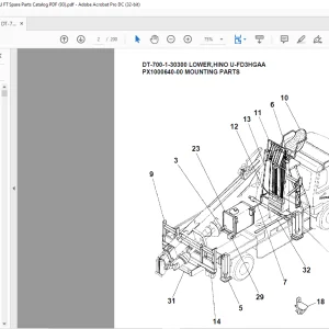 Tadano Crane DT-700-1-30300 LOWER,HINO U-FD3HGAA Spare parts catalog manual - PDF DOWNLOAD