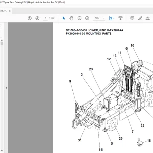 Tadano Crane DT-700-1-30400 LOWER,HINO U-FX3HGAA Spare parts catalog manual - PDF DOWNLOAD