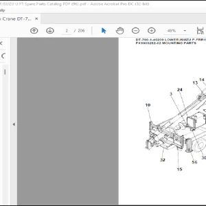 Tadano Crane DT-700-1-40200 LOWER,ISUZU P-FRR12FA Spare Parts Catalog Manual - PDF DOWNLOAD