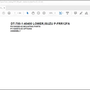 Tadano Crane DT-700-1-40400 LOWER,ISUZU P-FRR12FA Spare Parts Catalog Manual - PDF DOWNLOAD