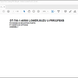 Tadano Crane DT-700-1-40500 LOWER,ISUZU U-FRR32FBXB Spare Parts Catalog Manual - PDF DOWNLOAD