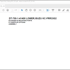 Tadano Crane DT-700-1-40700 LOWER,ISUZU U-FRR32FB Spare Parts Catalog Manual -PDF DOWNLOAD