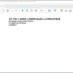 Tadano Crane DT-700-1-40800 LOWER,ISUZU U-FRR32FBXB Spare Parts Catalog Manual - PDF DOWNLOAD