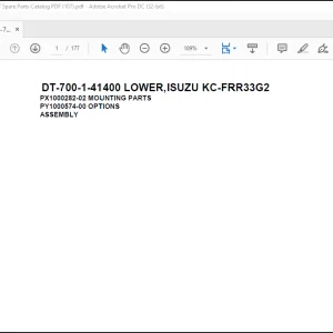 Tadano Crane DT-700-1-41400 LOWER,ISUZU KC-FRR33G2 Spare Parts Catalog Manual - PDF DOWNLOAD