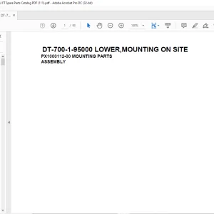 Tadano Crane DT-700-1-95000 LOWER,MOUNTING ON SITE Spare Parts Catalog Manual - PDF DOWNLOAD
