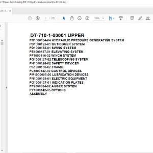 Tadano Crane DT-710-1-00001 UPPER Spare Parts Catalog Manual - PDF DOWNLOAD