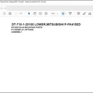Tadano Crane DT-710-1-20100 LOWER,MITSUBISHI P-FK415ED Spare Parts Catalog Manual - PDF DOWNLOAD