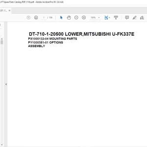 Tadano Crane DT-710-1-20500 LOWER,MITSUBISHI U-FK337E Spare Parts Catalog Manual - PDF DOWNLOAD