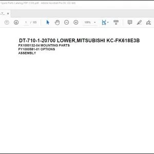 Tadano Crane DT-710-1-20700 LOWER,MITSUBISHI KC-FK618E3B Spare Parts Catalog Manual - PDF DOWNLOAD