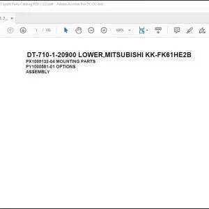 Tadano Crane DT-710-1-20900 LOWER,MITSUBISHI KK-FK61HE2B Spare Parts Catalog Manual - PDF DOWNLOAD