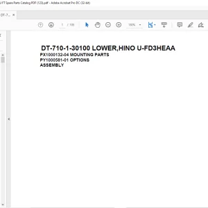 Tadano Crane DT-710-1-30100 LOWER,HINO U-FD3HEAA Spare Parts Catalog Manual - PDF DOWNLOAD