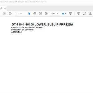 Tadano Crane DT-710-1-40100 LOWER,ISUZU P-FRR12DA Spare Parts Catalog Manual -  PDF DOWNLOAD
