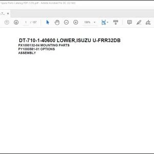 Tadano Crane DT-710-1-40600 LOWER,ISUZU U-FRR32DB Spare Parts Catalog Manual - PDF DOWNLOAD