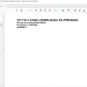 Tadano Crane DT-710-1-41000 LOWER,ISUZU KK-FRR35D4X Spare Parts Catalog Manual - PDF DOWNLOAD