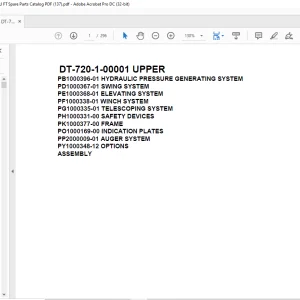 Tadano Crane DT-720-1-00001 UPPER Spare Parts Catalog Manual - PDF DOWNLOAD
