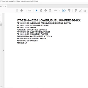 Tadano Crane DT-720-1-40200 LOWER,ISUZU KK-FRR35G4XX Spare Parts Catalog Manual - PDF DOWNLOAD